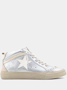ShuShop Paulina Star Sneakers White Silver Casual Fashion Sneaker